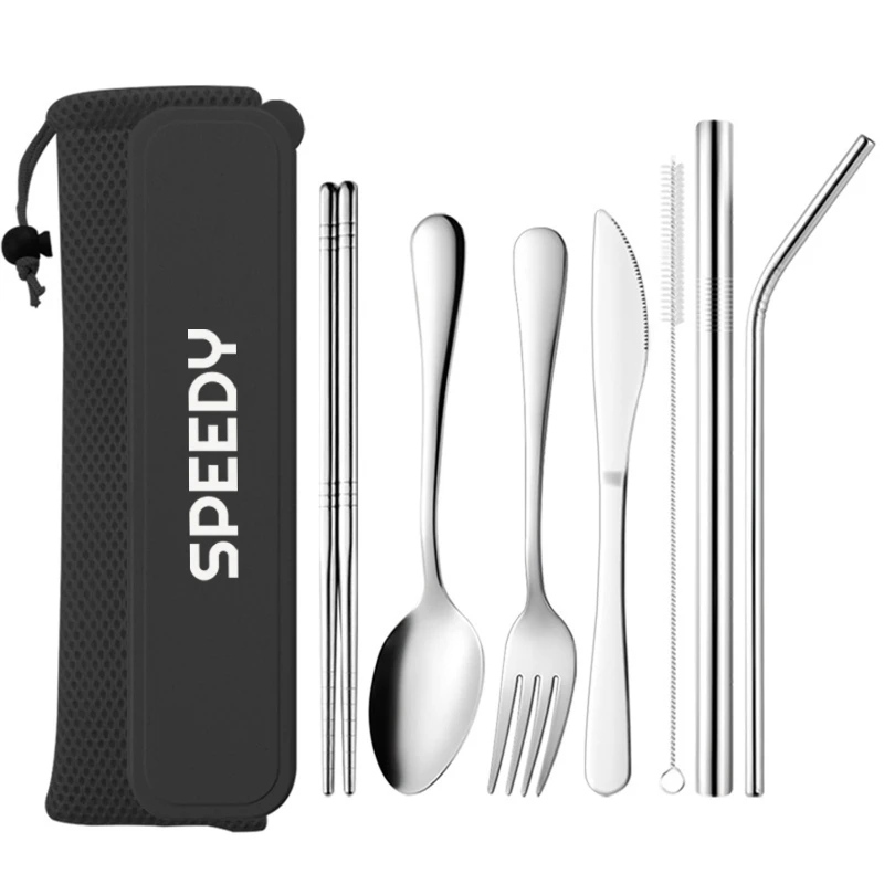 7 piece travel camping cutlery set