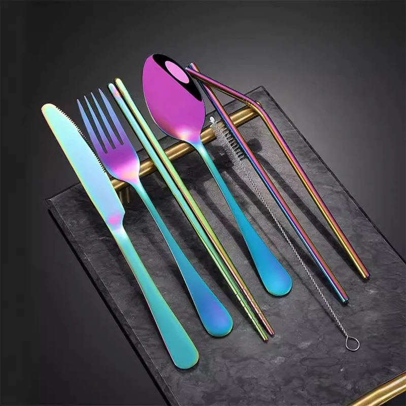 8 piece travel utensils with case