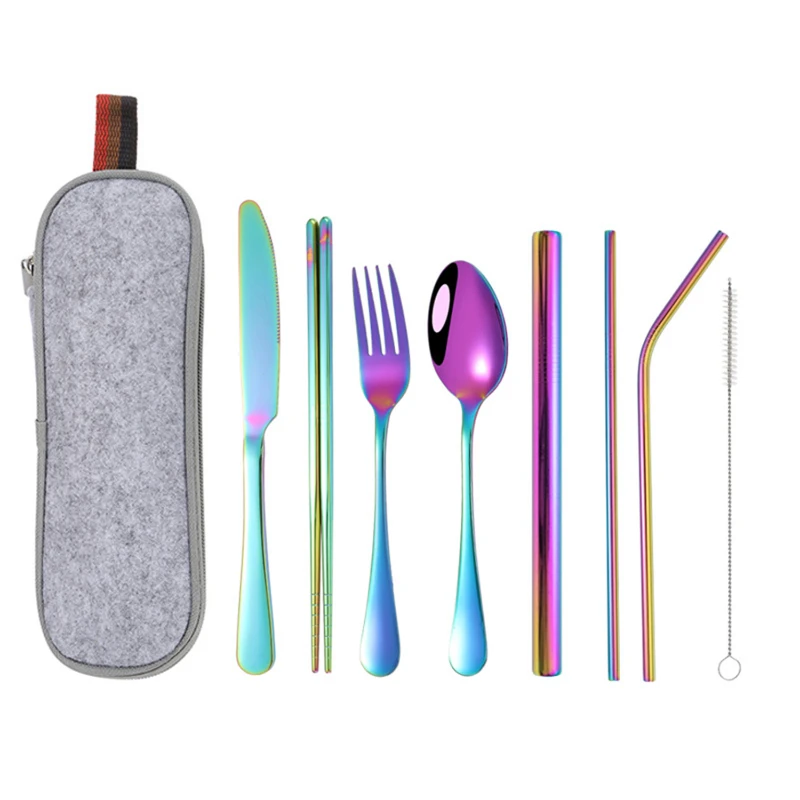 8 piece travel utensils with case