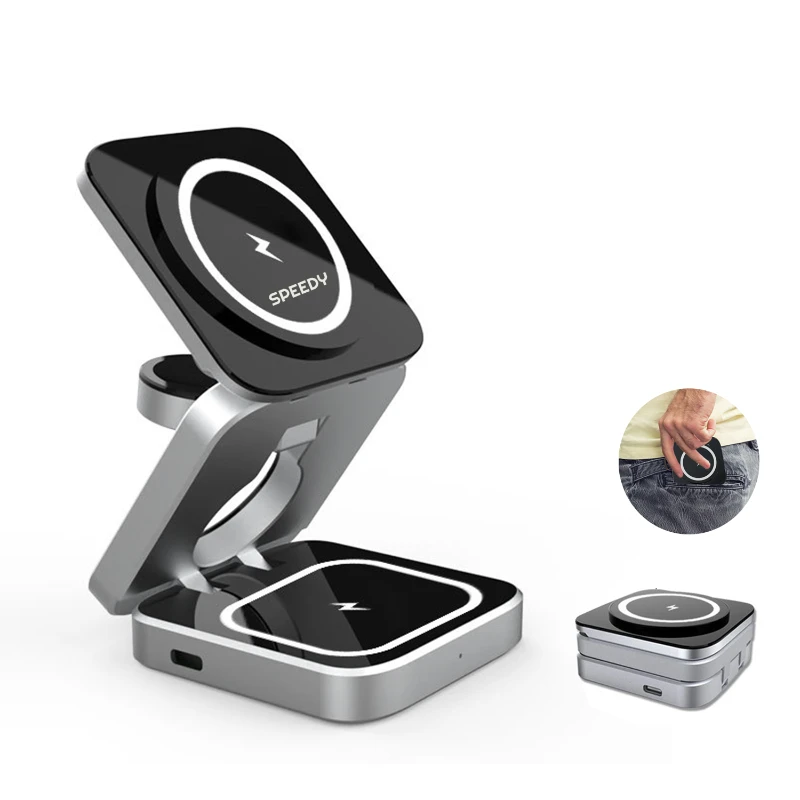 travel foldable wireless charger for multiple devices