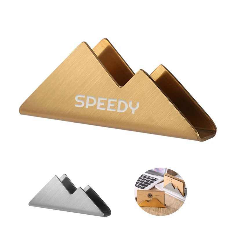 metal montain peak shape desktop card holder