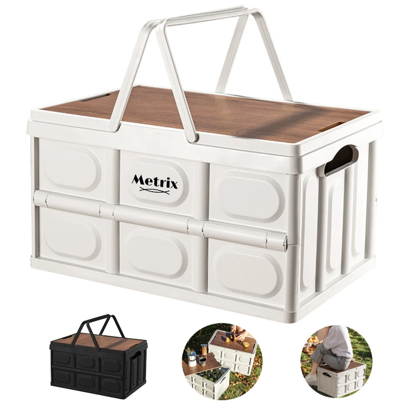 large capacity foldable storage box with handle