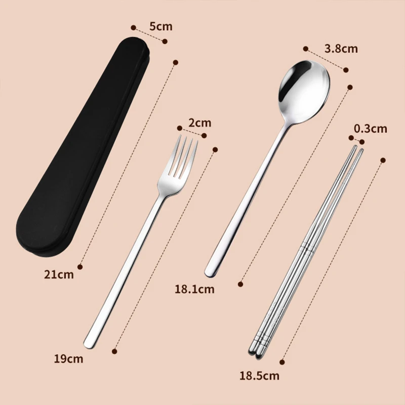 travel utensils with case 304 stainless steel