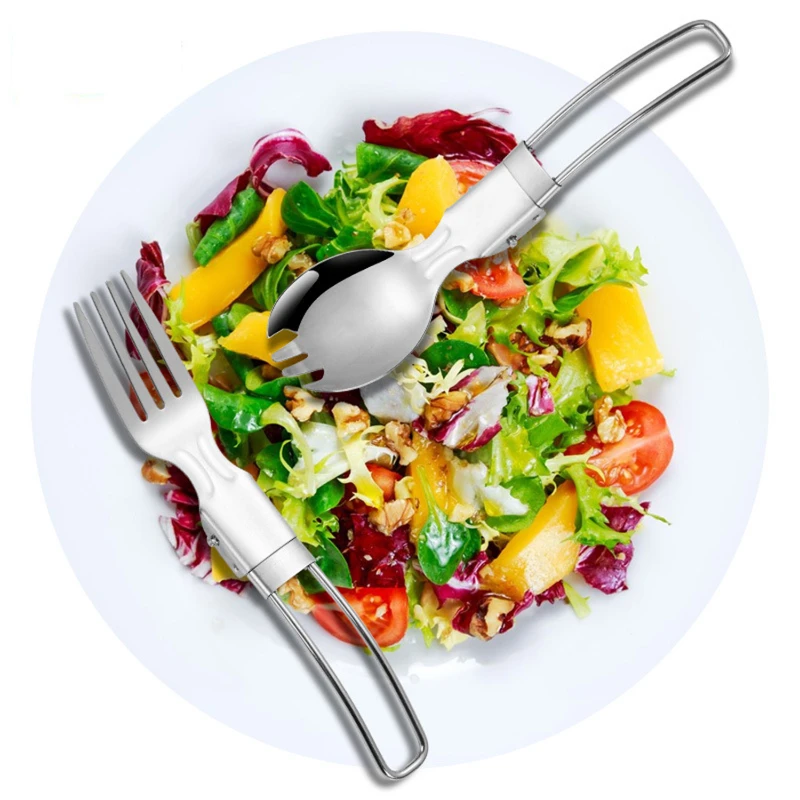 outdoor 7 in 1 folding utensils set stainless steel