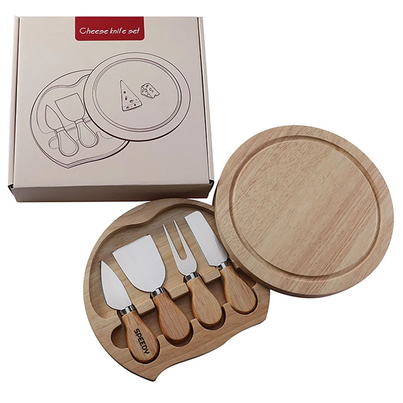 5 in 1 cheese knifes and board set