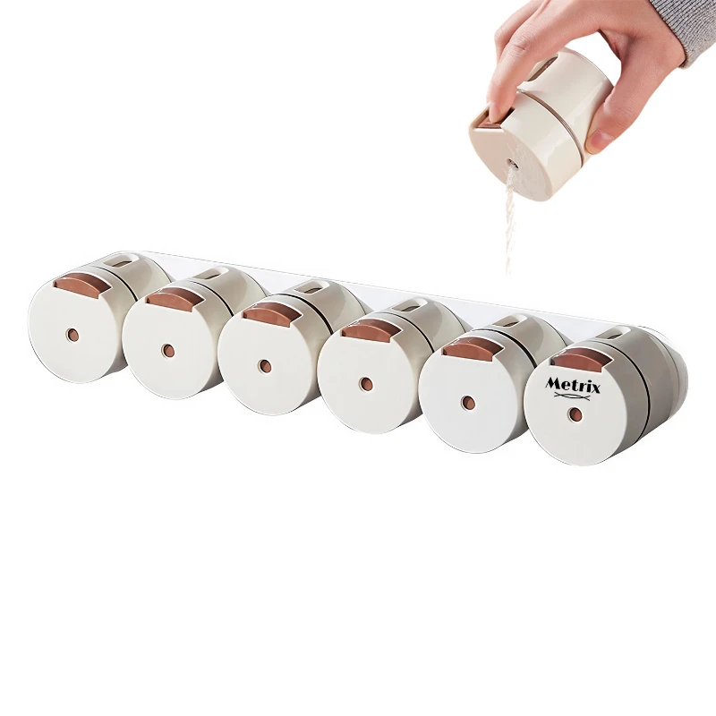 6 in 1 magnetic spice jars set