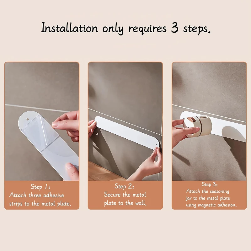 6 in 1 magnetic spice jars set