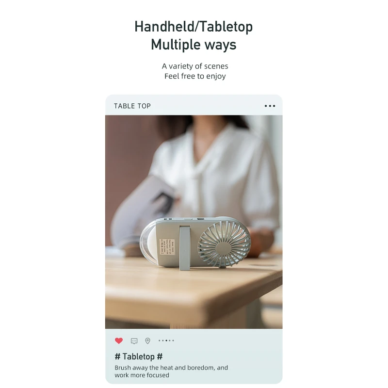 portable usb mini fan with night light