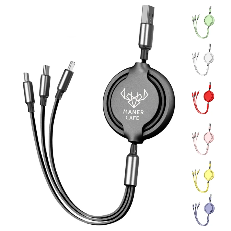 3 in 1 retractable charging cable