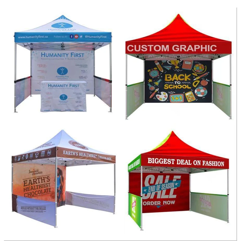 custom branded event tents with walls and skirts