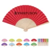 bamboo handle folding paper fan