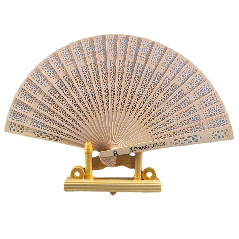 elegant wood carved fan