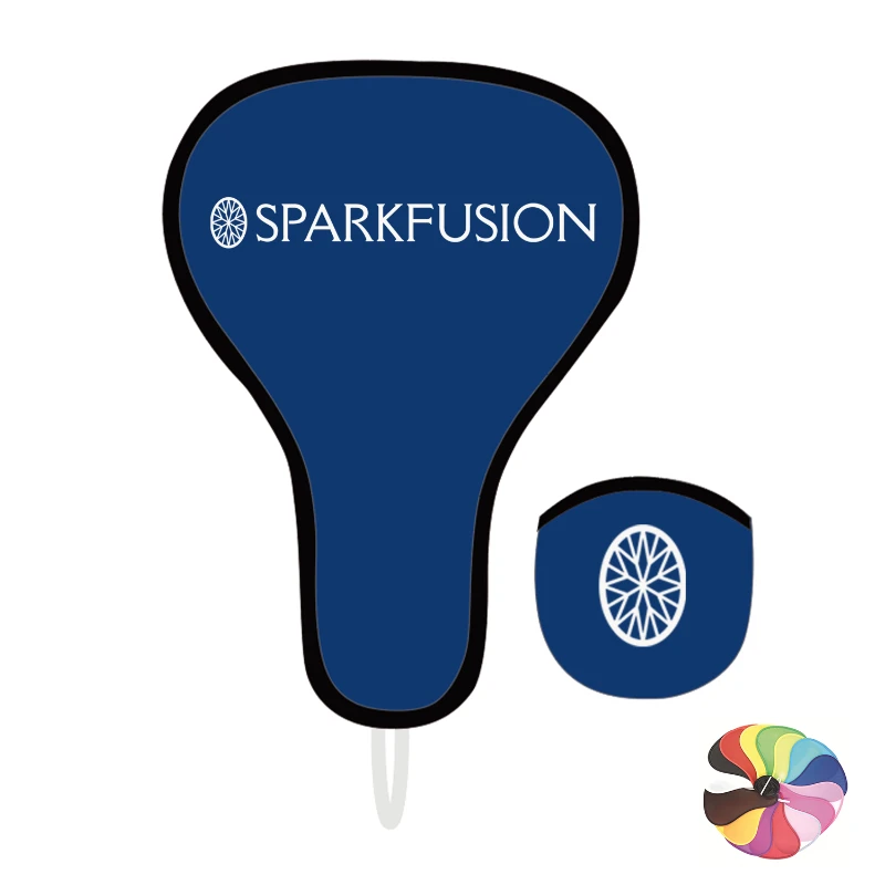 t shape foldable nylon fan with carrying pouch