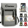 secure travel rfid blocking neck pouch
