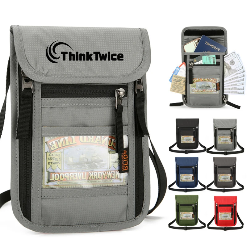 secure travel rfid blocking neck pouch