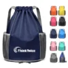 sports drawstring backpack with independent shoe pocket