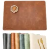 dual sided leather heat resistant placemat