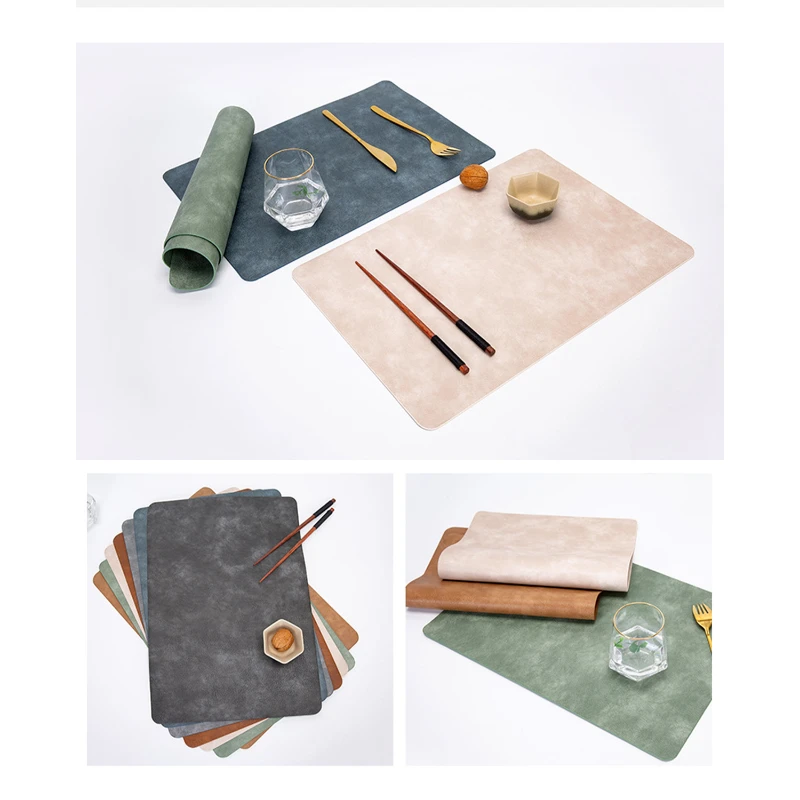 dual sided leather heat resistant placemat