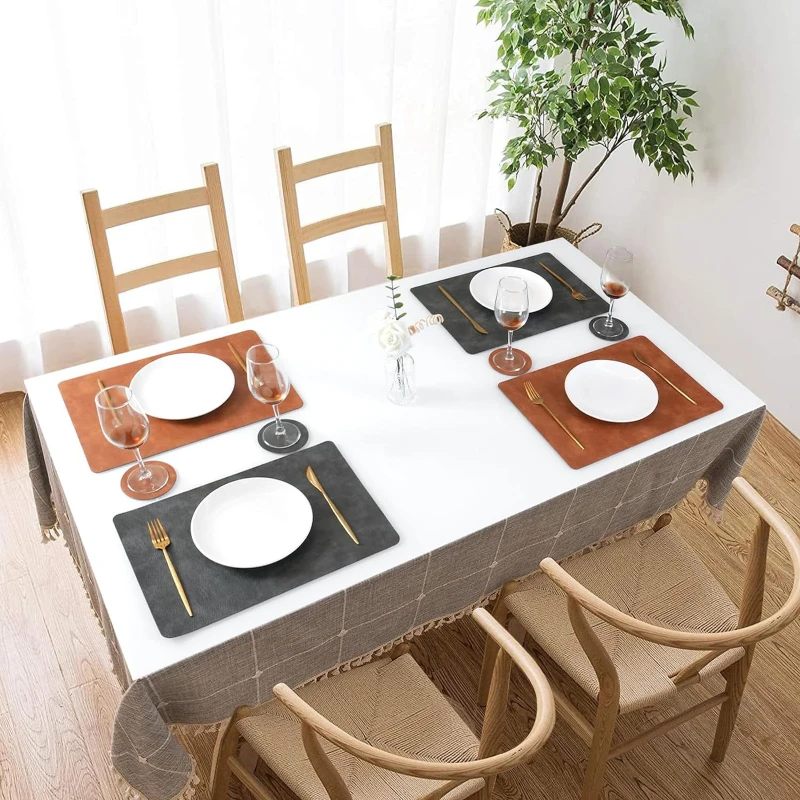 dual sided leather heat resistant placemat