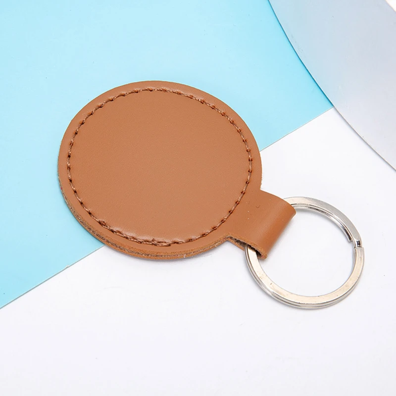 round pu leather keychain