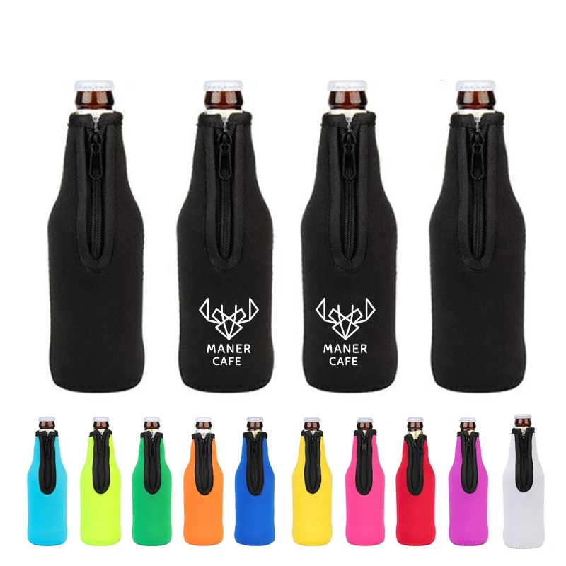 neoprene zipper beer bottle insulator