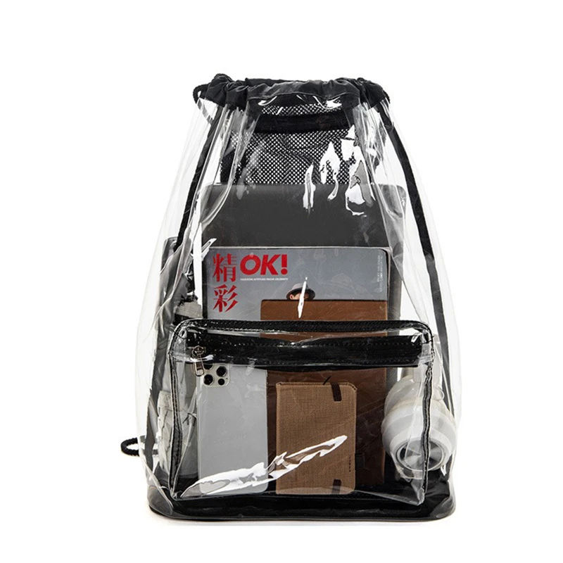 clear pvc drawstring backpack