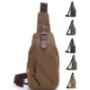 men's canvas sling bag with magnetic buckle