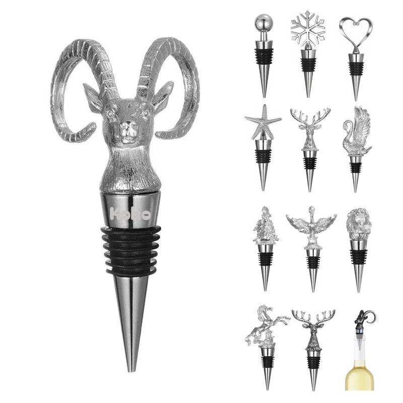 alloy animal head wine stopper