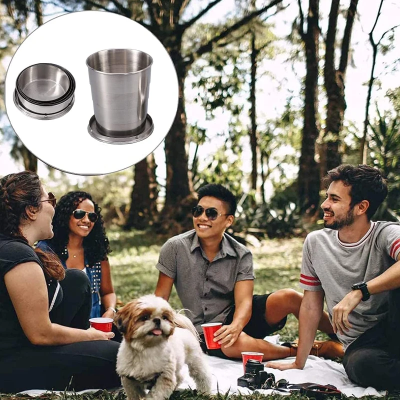 250ml foldable stainless steel cup