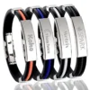 men's stainless steel silicone bracelet