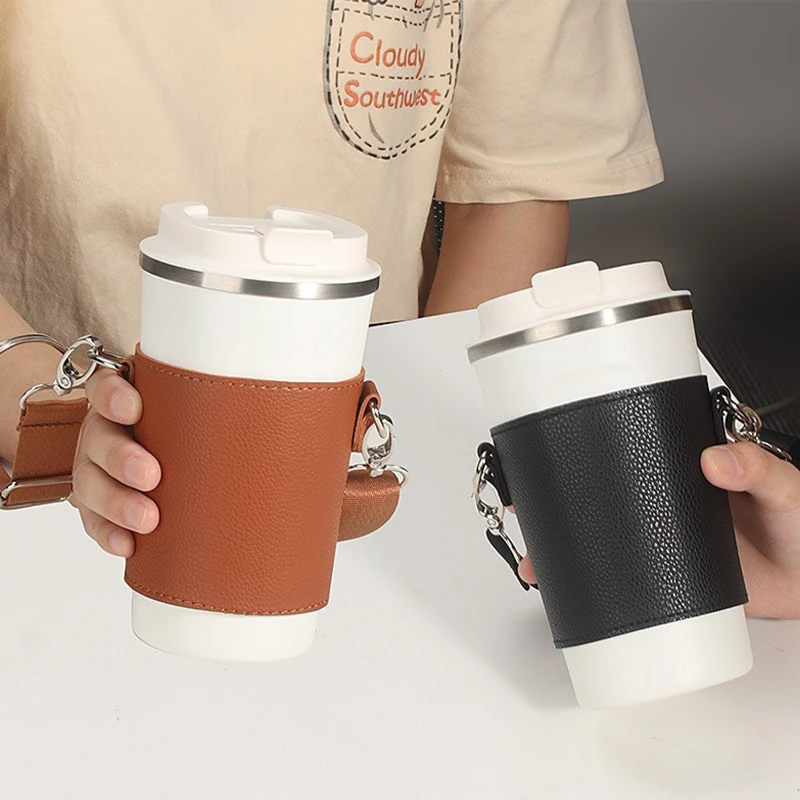 customizable leather water bottle holder