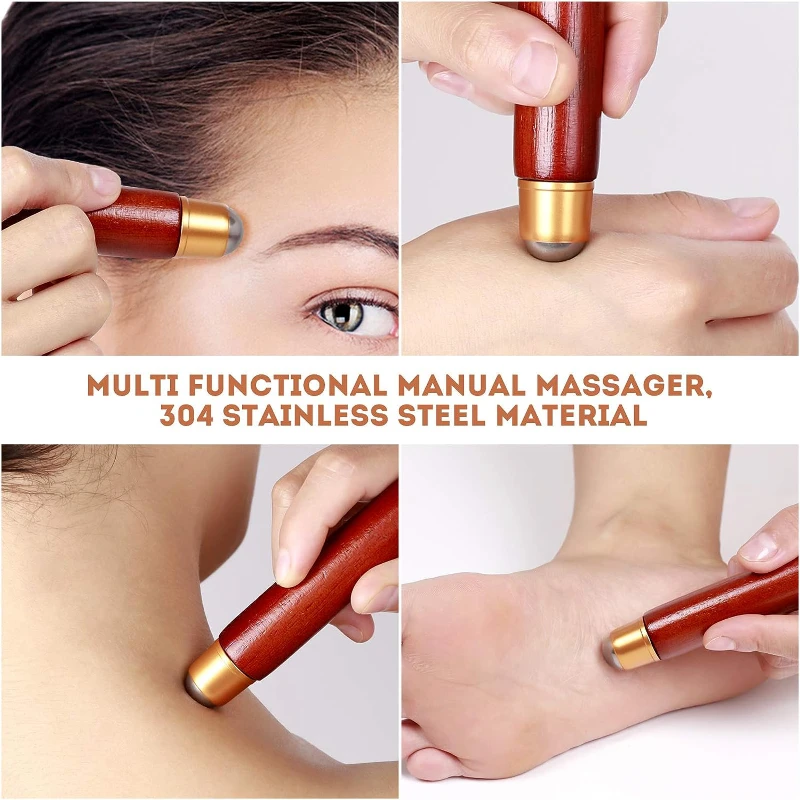 extendable wooden handle back scratcher with massage bead