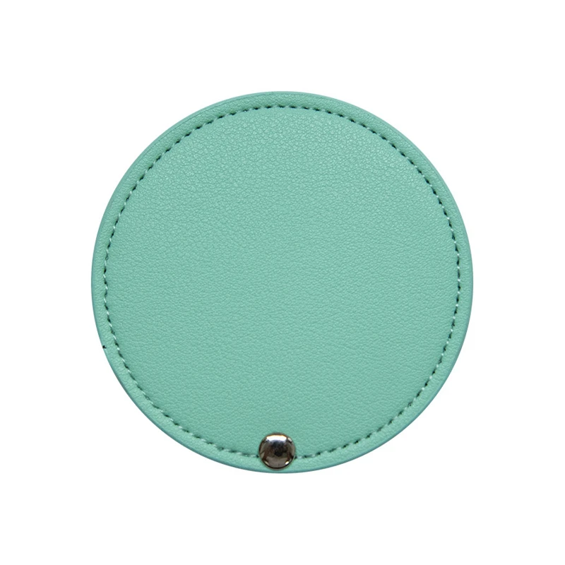round leather rotating makeup mirror