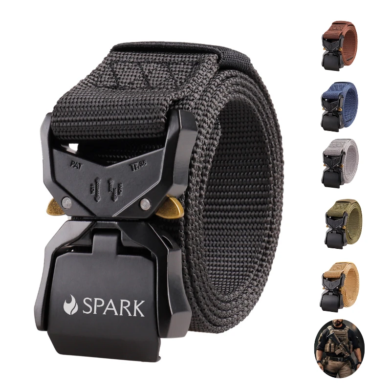 military tactical nylon belt with quick release buckle