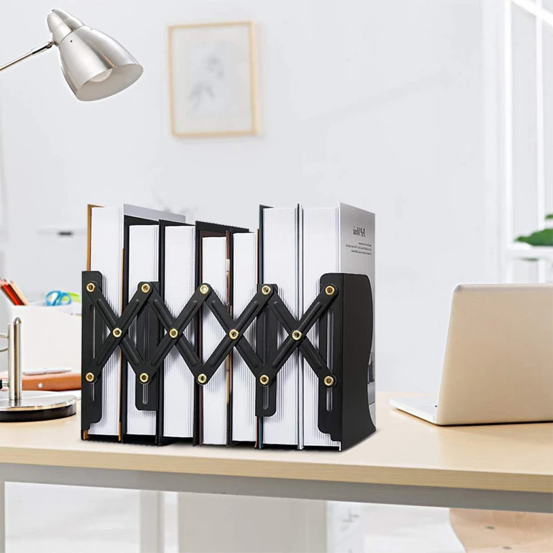 adjustable metal bookend organizer