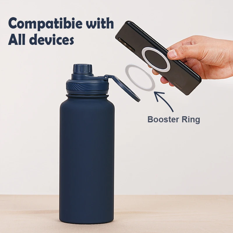 34 oz insulated water bottle with magnetic phone holder