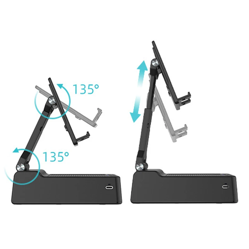 adjustable phone stand with speaker and wireless charging