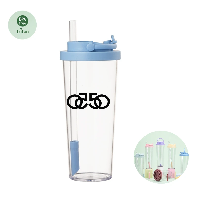 30oz tritan clear tumbler with straw