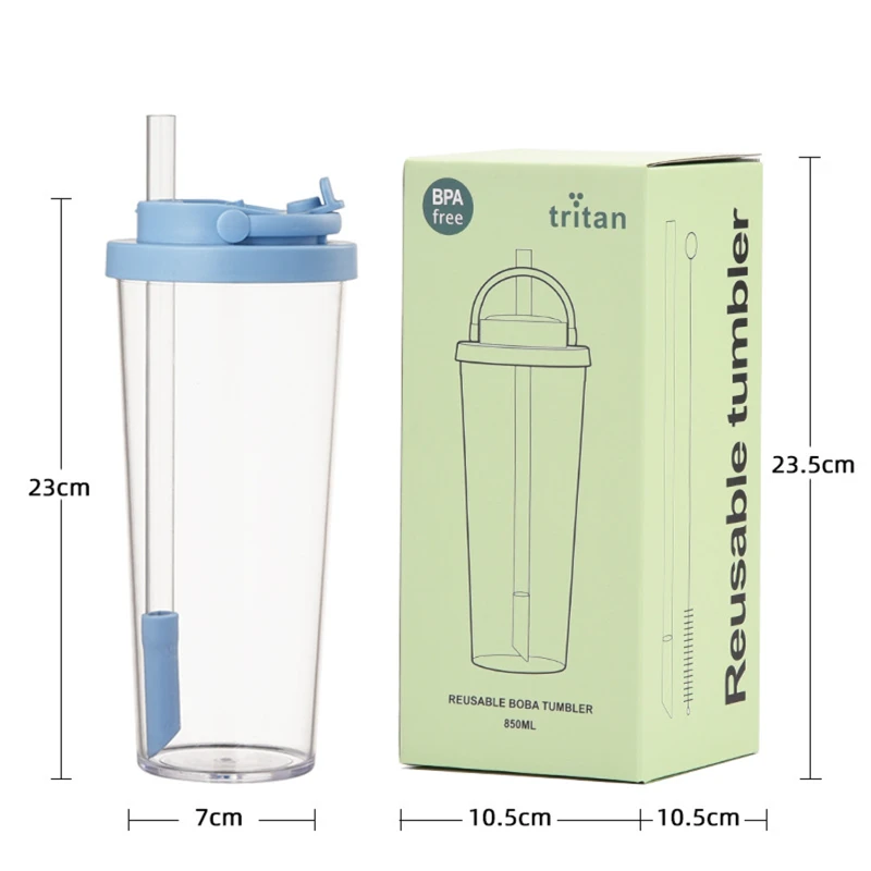 30oz tritan clear tumbler with straw