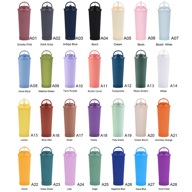 30oz large capacity insulated tumbler with straw