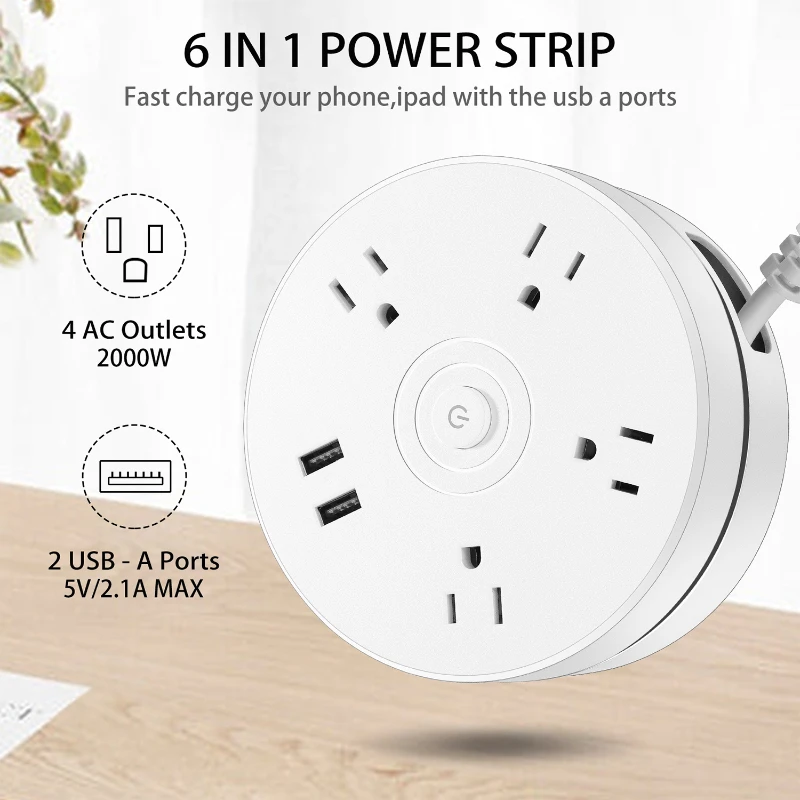 rotating 6 in1 power strip