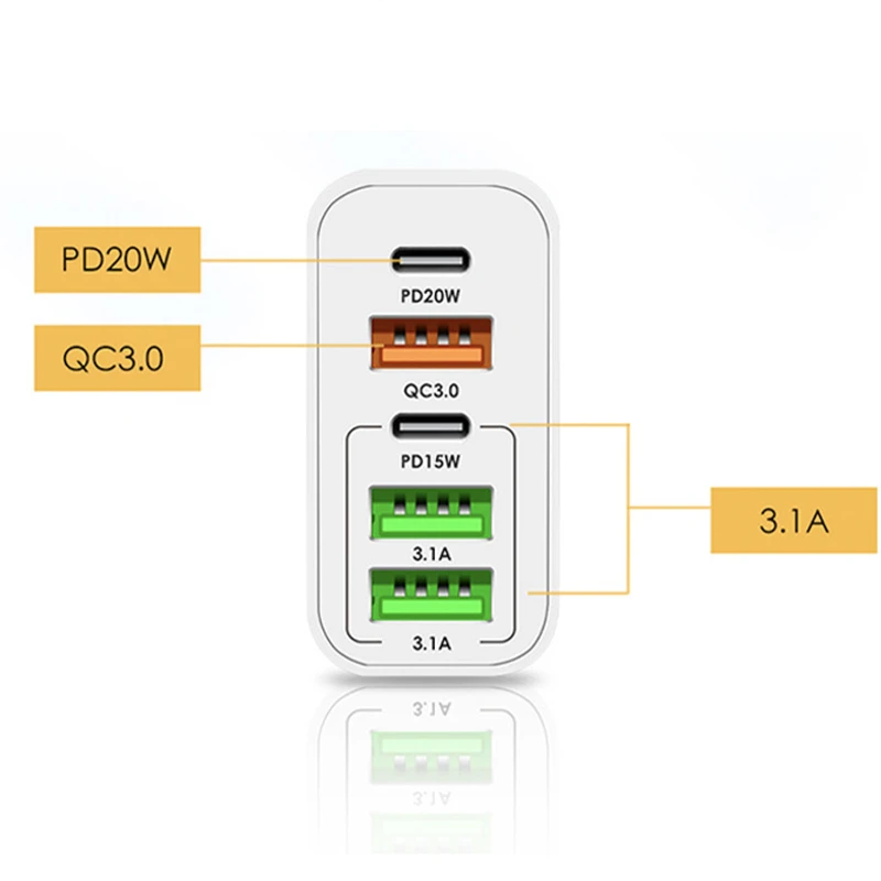 65w multi port wall charger plug