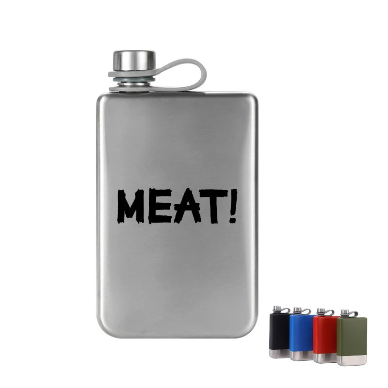 portable 9 oz stainless steel flask