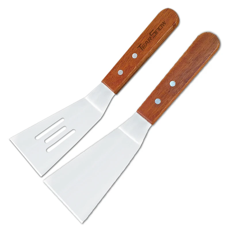 wooden handle stainless steel spatula