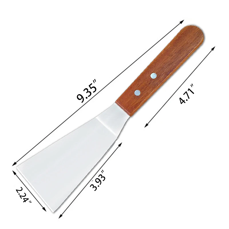 wooden handle stainless steel spatula