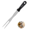 stainless steel bbq fork with black handle