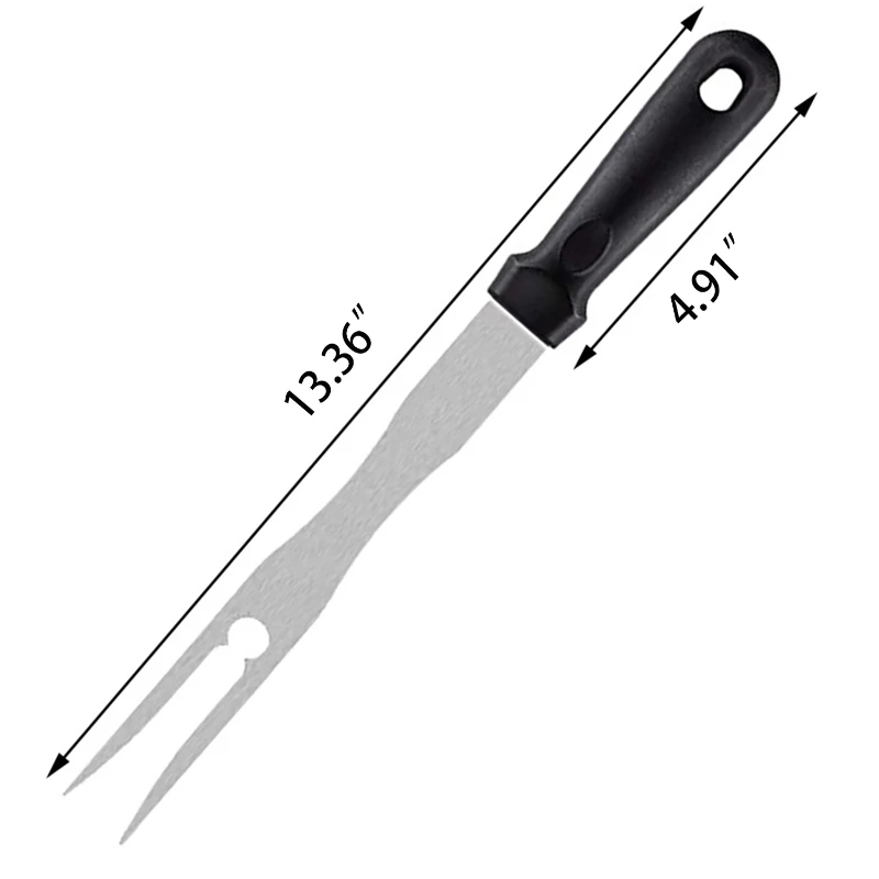 stainless steel bbq fork with black handle