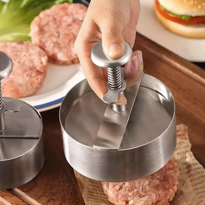 stainless steel spring press burger patty maker