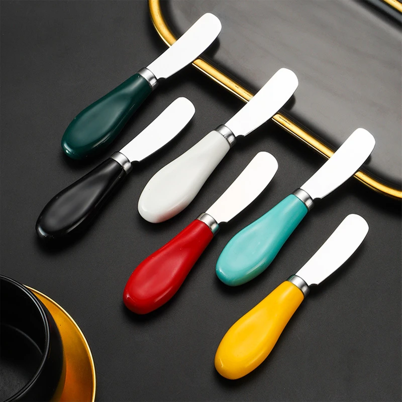 ceramic handle stainless steel butter knife