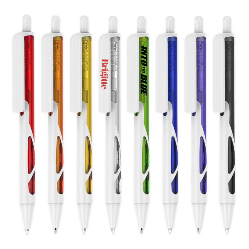 translucent barrel click action ballpoint pen